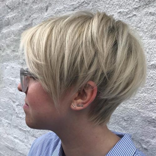 Side-Parted Silver Pixie-Bob Hairstyles (Photo 5 of 20)