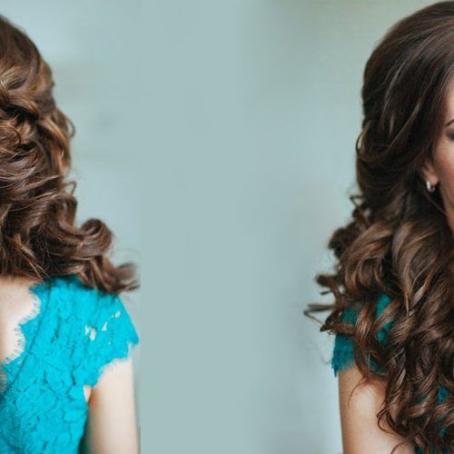 Side Swept Brunette Waves Hairstyles For Prom (Photo 6 of 20)