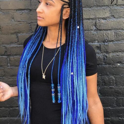 Blue And Black Cornrows Braid Hairstyles (Photo 1 of 20)