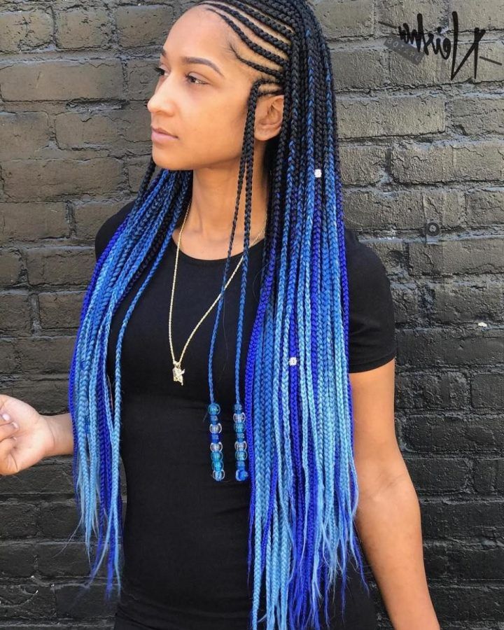 20 Collection of Blue and Black Cornrows Braid Hairstyles