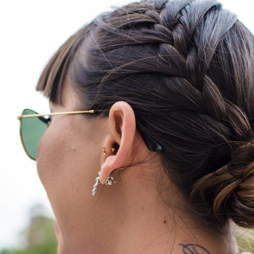Braided High Bun Hairstyles With Layered Side Bang (Photo 6 of 20)