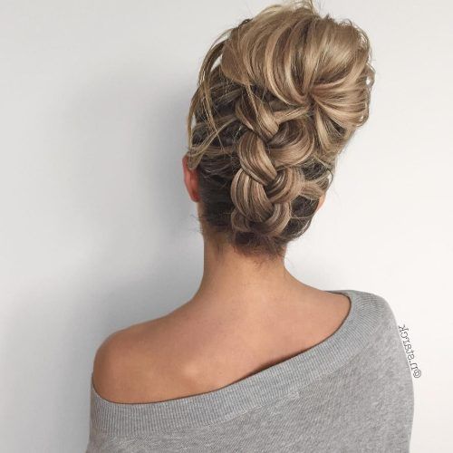Chunky French Braid Chignon Hairstyles (Photo 2 of 20)