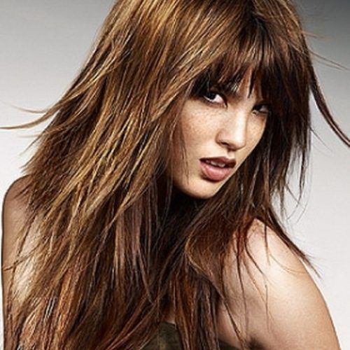 Long Choppy Layers And Wispy Bangs Hairstyles (Photo 5 of 20)