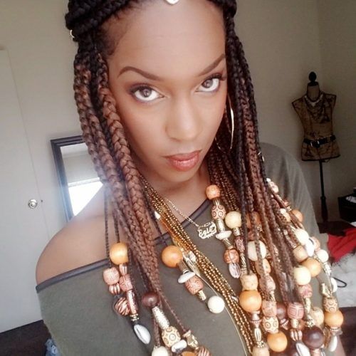 Braided Crown Hairstyles With Bright Beads (Photo 9 of 20)