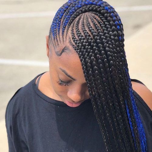 Colorful Cornrows Under Braid Hairstyles (Photo 7 of 20)
