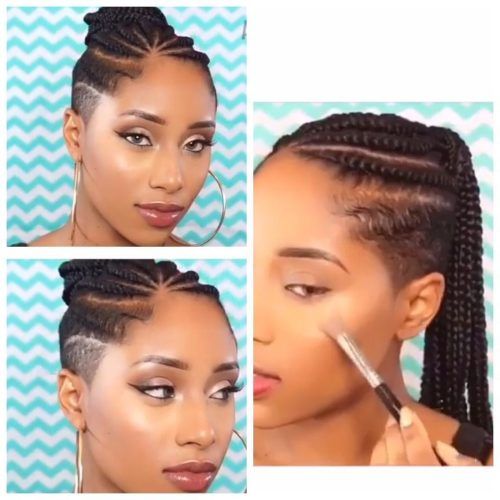 Side-Shaved Cornrows Braids Hairstyles (Photo 2 of 21)