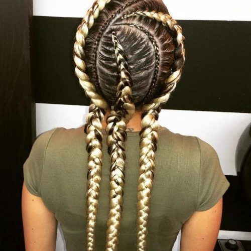Thin And Thick Cornrows Under Braid Hairstyles (Photo 19 of 20)