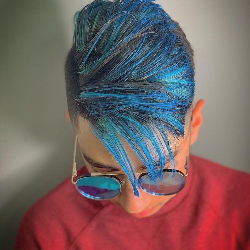 Turquoise Side-Parted Mohawk Hairstyles (Photo 7 of 20)
