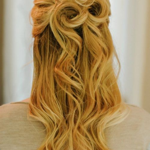 Curly Half Updo Hairstyles (Photo 11 of 15)