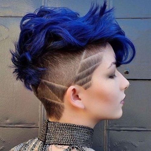 Blue Punky Pixie Hairstyles With Undercut (Photo 4 of 20)