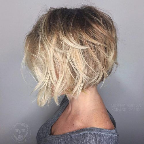 Straight Textured Angled Bronde Bob Hairstyles (Photo 7 of 20)