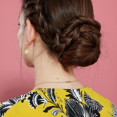 Brown Woven Updo Braid Hairstyles (Photo 3 of 20)