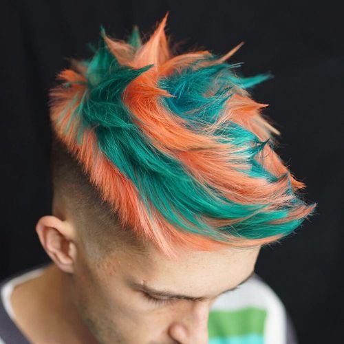 Turquoise Side-Parted Mohawk Hairstyles (Photo 19 of 20)