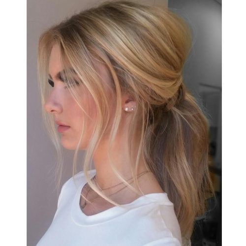 Lustrous Blonde Updo Ponytail Hairstyles (Photo 6 of 20)