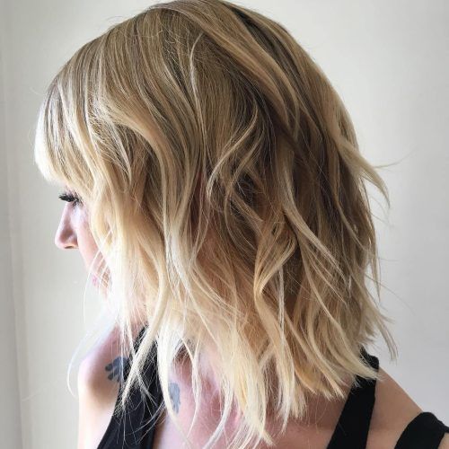 White-Blonde Curly Layered Bob Hairstyles (Photo 13 of 20)