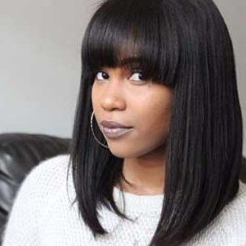 Bob Hairstyles For Black Women With Sleek Bangs (Photo 13 of 15)