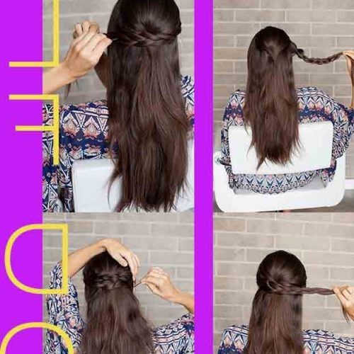 Half Updo Braids Hairstyles With Accessory (Photo 11 of 15)