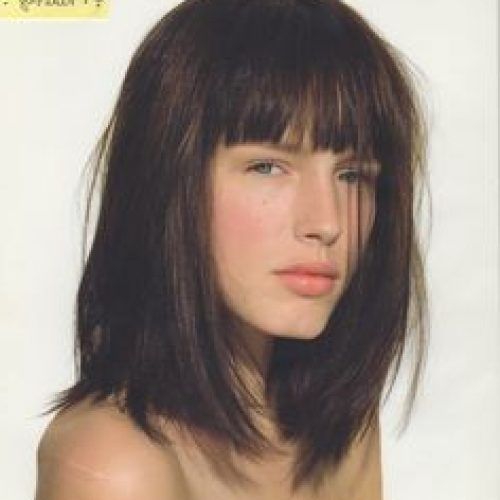 Blunt Lob Haircuts With Straight Bangs (Photo 15 of 20)