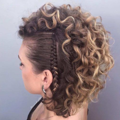 Updo Hairstyles With 2-Strand Braid And Curls (Photo 16 of 20)