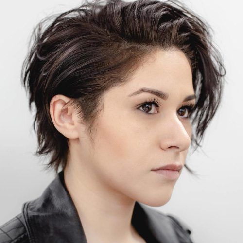 Side-Swept Long Layered Pixie Hairstyles (Photo 13 of 20)