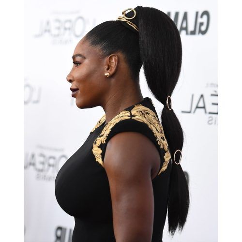 Sleek Pony Hairstyles With Thick Side Bangs (Photo 2 of 20)
