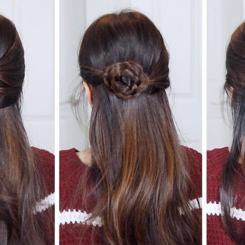 Easy Half Updo Hairstyles (Photo 7 of 15)