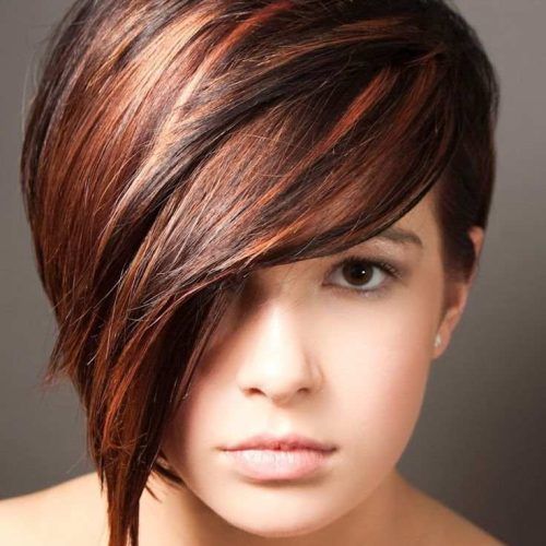 Short Crop Hairstyles With Colorful Highlights (Photo 15 of 20)