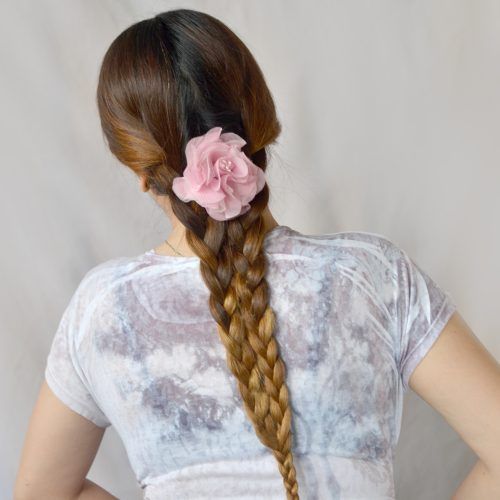 Mermaid Fishtail Hairstyles With Hair Flowers (Photo 4 of 20)