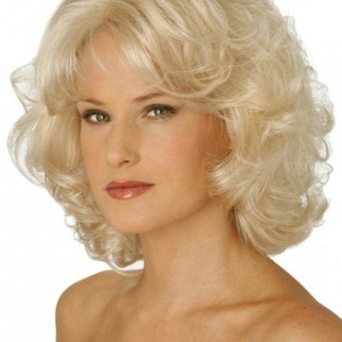 White-Blonde Curly Layered Bob Hairstyles (Photo 14 of 20)