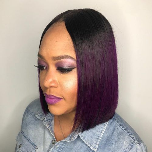 Purple-Tinted Off-Centered Bob Hairstyles (Photo 11 of 20)
