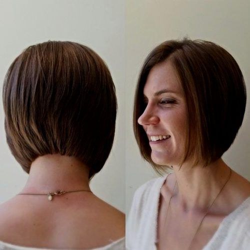 Jaw-Length Inverted Curly Brunette Bob Hairstyles (Photo 20 of 20)