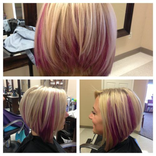 Extreme Angled Bob Haircuts With Pink Peek-A-Boos (Photo 4 of 20)