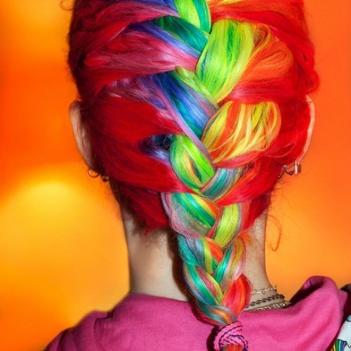 Pastel Rainbow-Colored Curls Hairstyles (Photo 4 of 20)