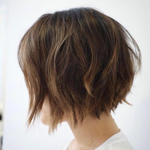 Loosely Waved Messy Brunette Bob Hairstyles (Photo 6 of 20)