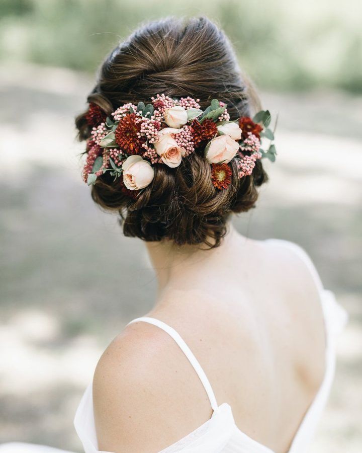 15 Best Collection of Bridal Flower Hairstyle