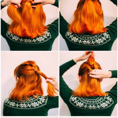 Red, Orange And Yellow Half Updo Hairstyles (Photo 17 of 20)