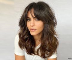 2024 Latest Slightly Curly Hair with Bangs