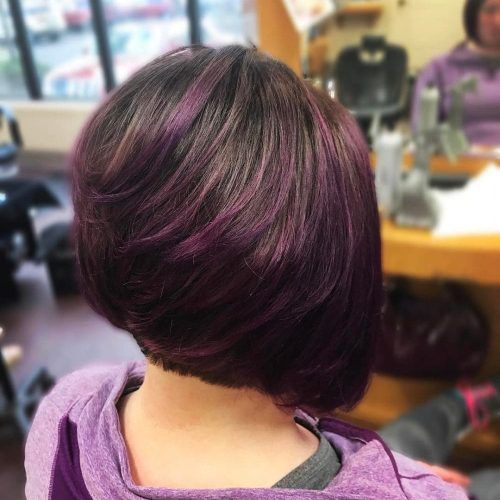 Medium Angled Purple Bob Hairstyles (Photo 11 of 20)