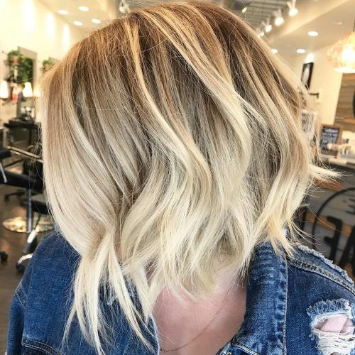 Blonde Lob Hairstyles With Disconnected Jagged Layers (Photo 12 of 20)