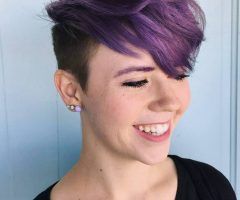 2024 Popular Edgy Purple Tinted Pixie Haircuts