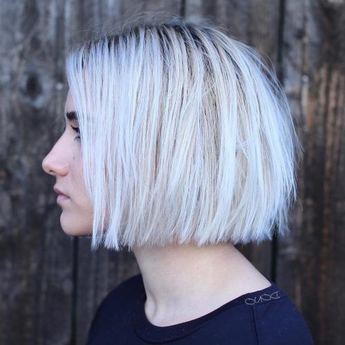 One Length Short Blonde Bob Hairstyles (Photo 3 of 20)