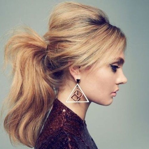 High Messy Pony Hairstyles With Long Bangs (Photo 5 of 20)