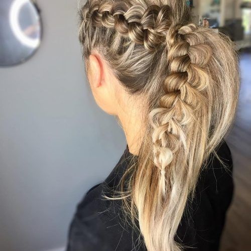 Blonde Braided And Twisted Ponytails (Photo 6 of 20)