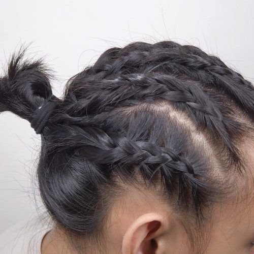 Topknot Hairstyles With Mini Braid (Photo 11 of 20)