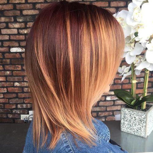 Medium Haircuts With Red And Blonde Highlights (Photo 9 of 20)