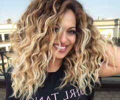 20 Collection of Curls and Blonde Highlights Hairstyles