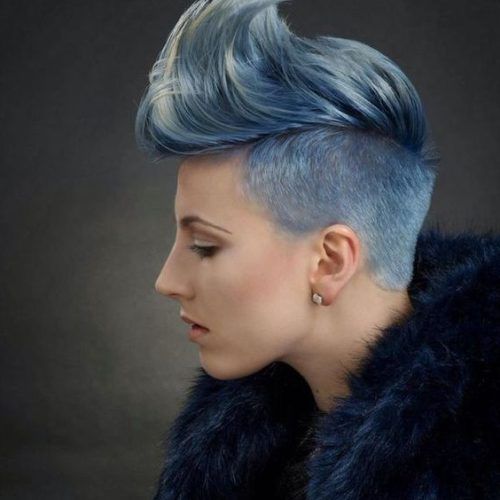 Blue Punky Pixie Hairstyles With Undercut (Photo 8 of 20)