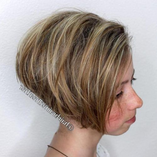 Stacked Blonde Balayage Pixie Hairstyles For Brunettes (Photo 14 of 20)
