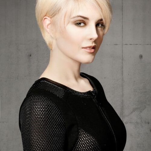 Side-Parted Blonde Balayage Pixie Haircuts (Photo 14 of 15)