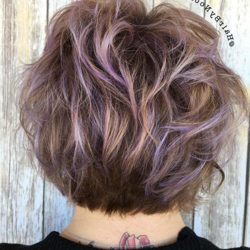 Choppy Brown And Lavender Bob Hairstyles (Photo 5 of 20)